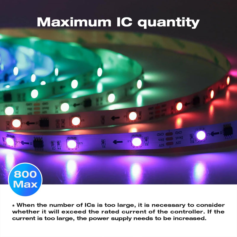 GLEDOPTO WLED Strip Controller LED Lighs Over 100 Dynamic Lighting Modes DIY WiFi APP Control 800 IC RGB RGBW for WS2812B WS2811 SK6812 TM1814 WS2813 WS2815 Addressable LED Light Strip