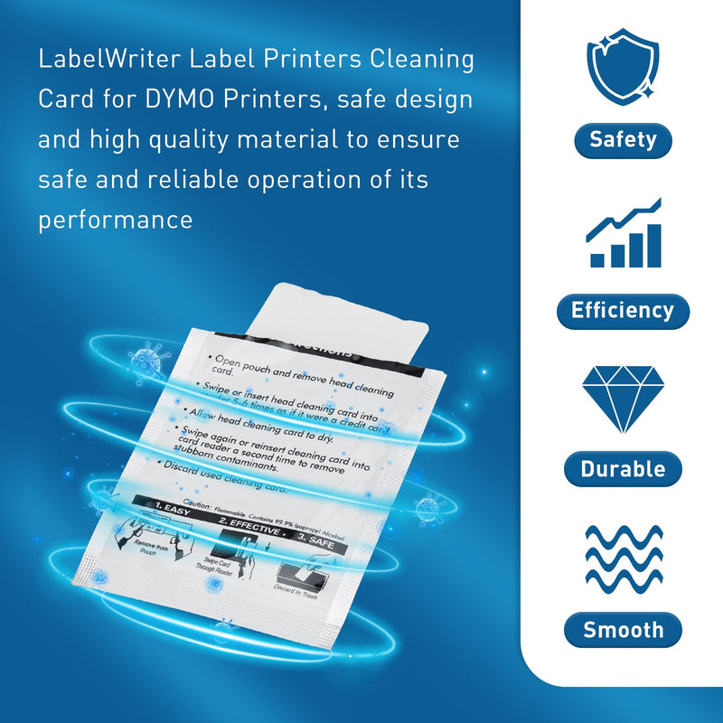 Thermal Label Printer Cleaning Card Compatible with DYMO LabelWriter Label Printers, 10-Pack (60622), Clean Printing Head LabelWriter Cleaning Cards 10 PACK