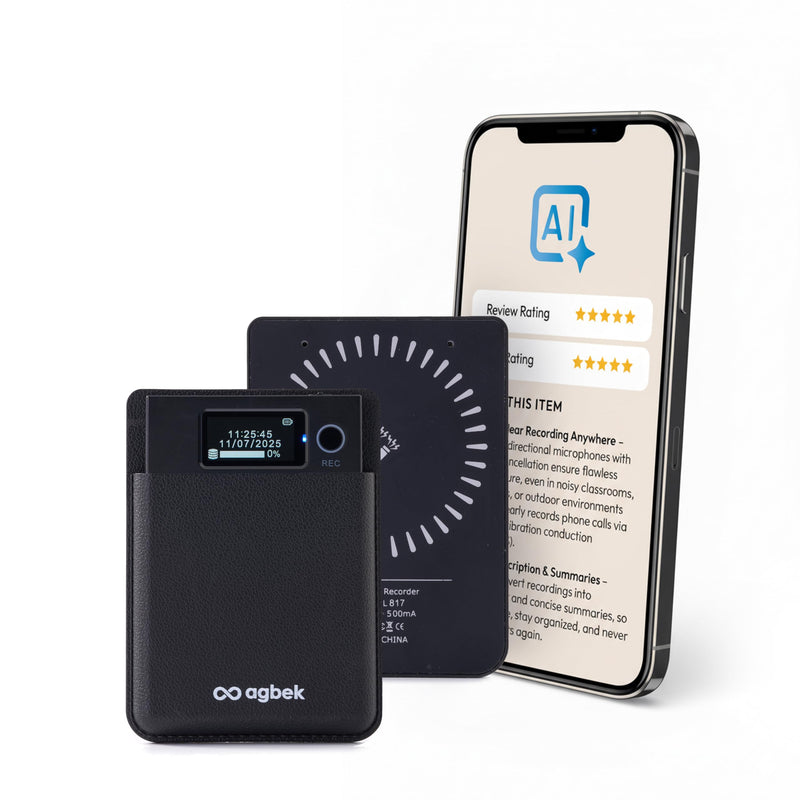 [AUSTRALIA] - AI Voice Recorder 64GB – Smart Digital Audio Recorder with Noise Cancellation, Real-Time Transcription, Support 155 Languages, Long Battery Life for Meetings, Lectures, Interviews 