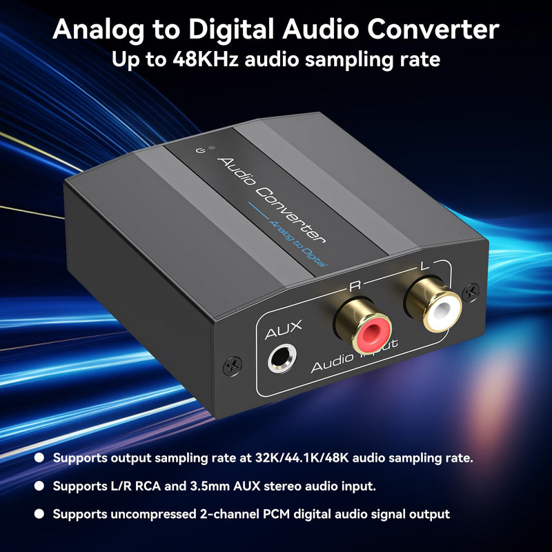[AUSTRALIA] - Analog to Digital Audio Converter RCA to Optical Converter RCA/3.5MM to Toslink and Coaxial Adapter for PS5 PS4 DVD Soundbar 