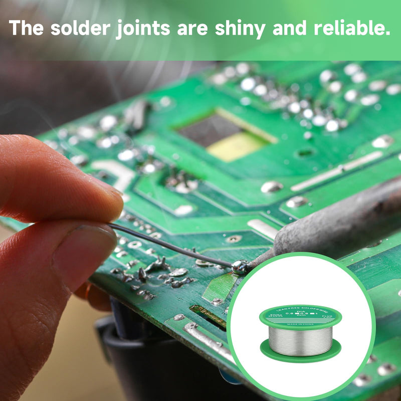2 Rolls of Solder Lead Soldering Wire with Flux 0.8 mm, 30 g per Roll, for Electronic Repairs and Model Making