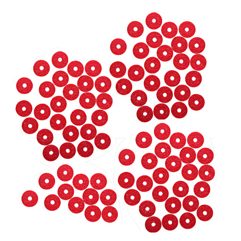 Alnicov 90PCS 12.5MM Piano Felt Front Rail Regulating Punchings Red Keyboard Balance Washers Repair Parts