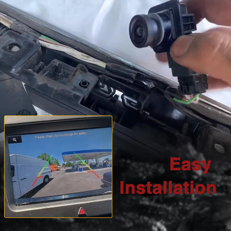 EVRBUL Rear View Mirror Backup Camera Rear Park Assist Camera with Fish-Eye Wide-Angle Lens Compatible with Ford Explorer 2011-2015 Replace#: BB5Z-19G490-A