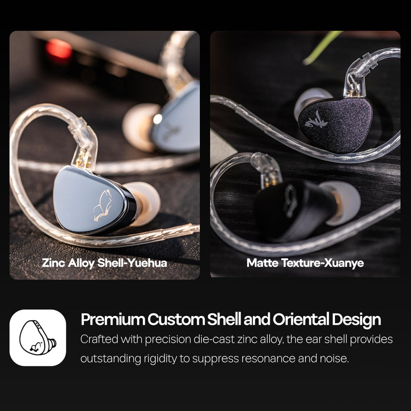 Linsoul WGZBLON SHU in Ear Monitor,Dual Dynamic Driver HiFi IEM Earphones,Professional DAC Chip Wired Earbuds,Zinc Alloy Shell,High-Purity Silver-Plated Cable for Audiophile (4.4mm No Mic, Silver) 4.4mm No Mic