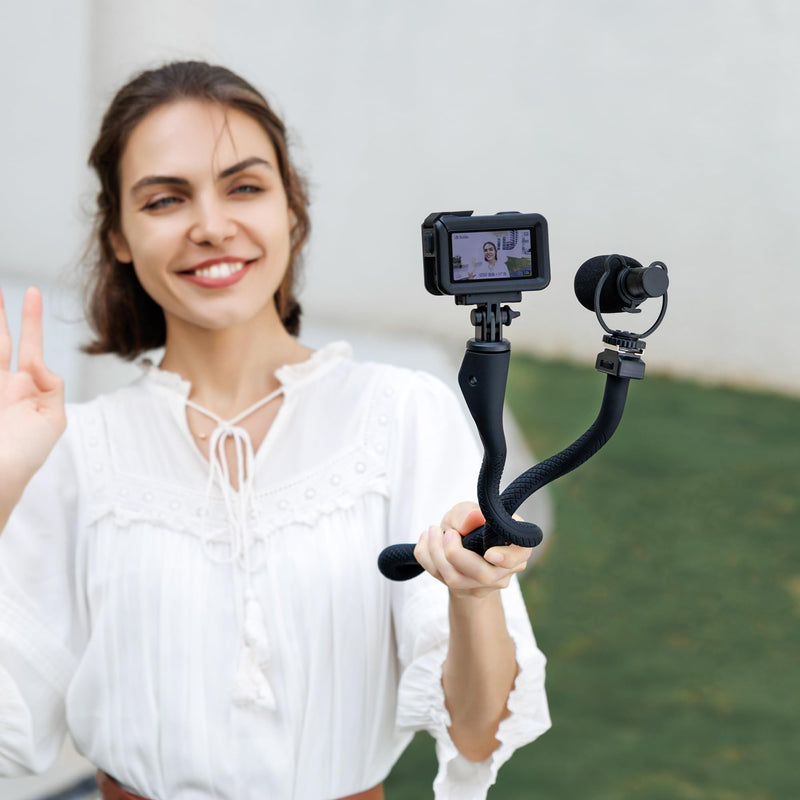[AUSTRALIA] - 29.5'' Magnetic Flexible Gooseneck Phone Mount Holder for iPhone 17 16 15 Pro Max & Action Camera,Long Arm Bendable Selfie Stick Cell Phone Stand with 1/4"20 for Stroller Treadmill Gym Shopping Cart Wrap Around Holder 