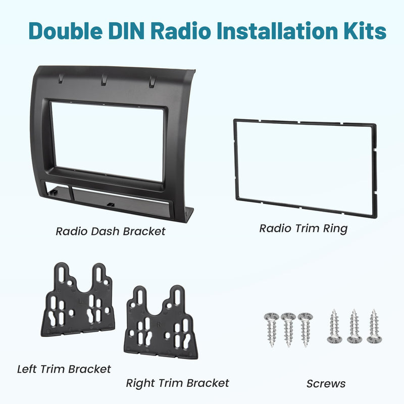 NuIth Double DIN Radio Installation Dash Kit Fits for 2005-2011 Toyota Tacoma, Factory Clips Required, Aftermarket Radio Dash Stereo Mounting Installation Trim Bezel Bracket Kits
