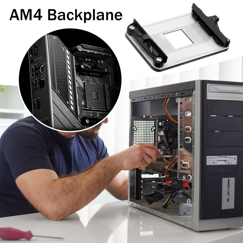 Ryaupy AM4 Backplate CPU Cooler - Heatsink Holder with Screws - Computer Heatsink Back Plate Compatible with AMD B350 X370 A320 X470
