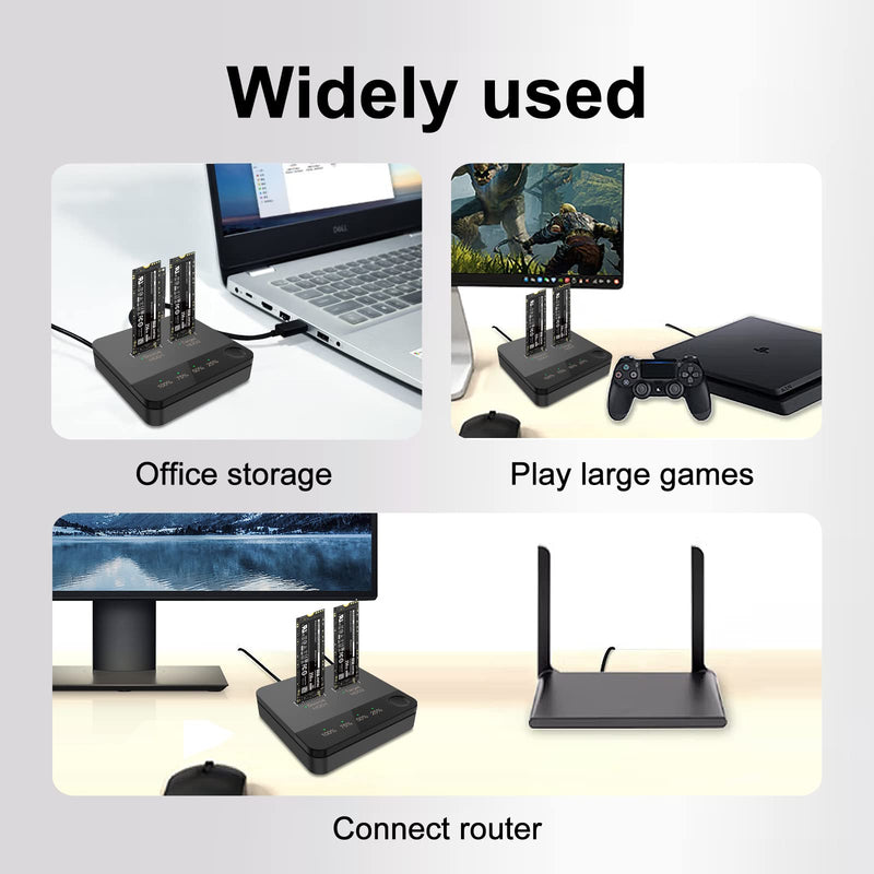 VR robot m.2 SATA Docking Station, M.2 Duplicator Clone Docking Station Converter with mSATA SSD Storage Box,Support Offline Clone duplicator and one- Key Disk Copy Function | m.2 SATA Docking Station Support Offline Clone duplicator, one- Key Disk Cop...
