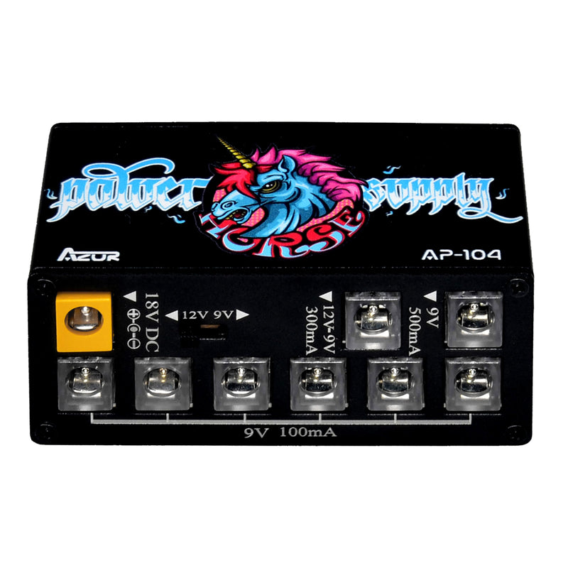 AZOR AP-104 Pedal Power Supply 8 DC Outputs Mini Pedal Board Power Supply with Switchable Voltage for 9V/12V Effect Pedal Power Supply