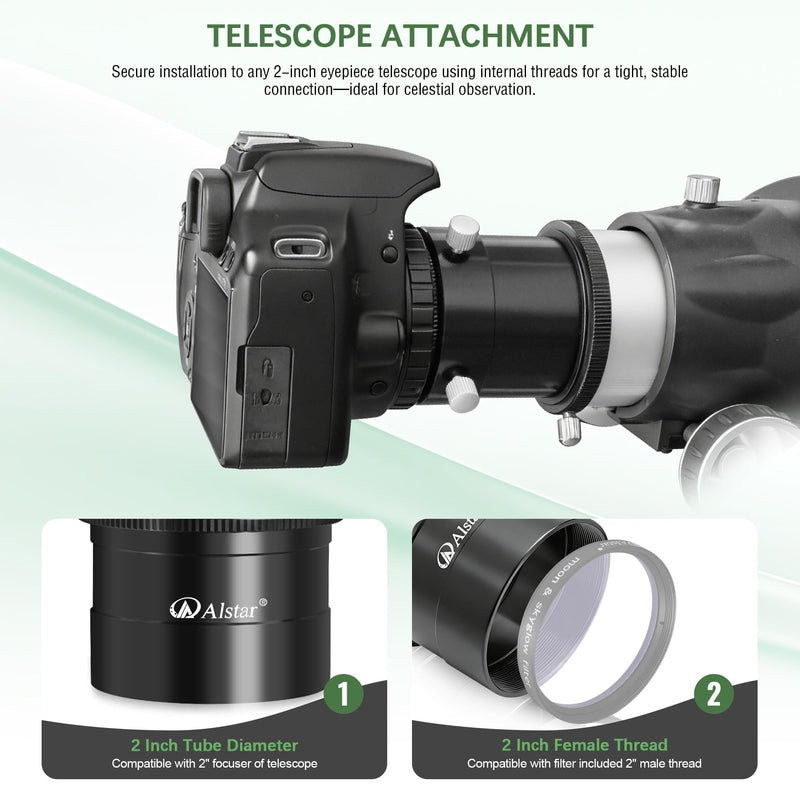 Alstar M42 to 2 inch Telescope Adapter - T2 Mount Adapter M42 to 2 Inch for All Canon EOS SLR DSLR Cameras