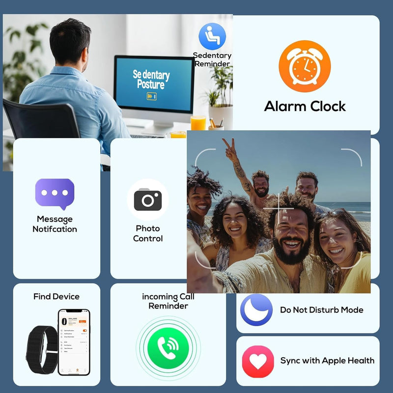 Health Smart Bracelet, Activity & Fitness Trackers/SpO2/ Heart Rate/Blood Pressure/Sleep Stress/IP68 Waterproof for120 Sport Modes,Automatic Monitoring Wearable Fitness Tracker Comes with Free App 1 Inch
