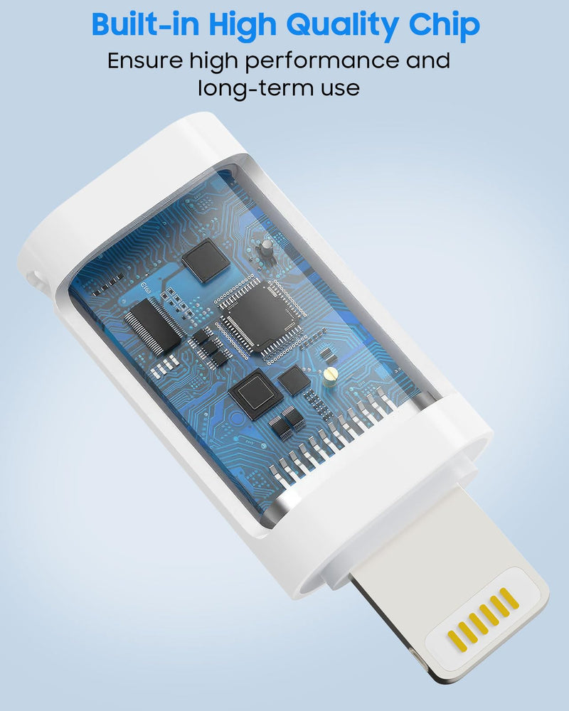 [AUSTRALIA] - MoKo USB C Female to Lightning Male Adapter, Lightning Male to USB-A Female OTG Adapter Connector for iPhone 14/13/12/11 Pro Max/iPad/iPod/AirPods, Support 10W Fast Charging/Data Transfer/Audio White 