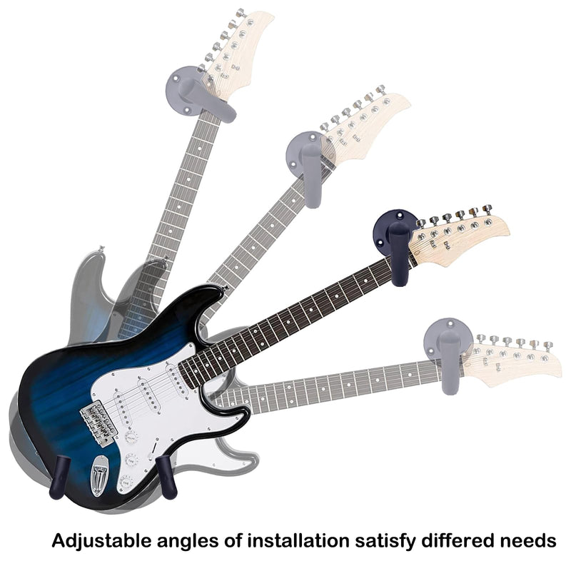Guitar Wall Mount for Acoustic, Electric, Classical Guitar and Ukulele, Banjo, Mandolin Wall Hanger, Horizontal Guitar Holder Bass Stand Rack Hook Guitar Display Wall (2 Sets) 2 sets