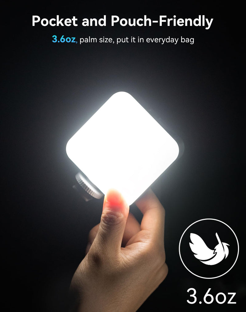 [AUSTRALIA] - SmallRig P96 LED Video Light, Portable Camera Lights, 96 LED Beads for Photography Video Lighting, Rechargeable 2200mAh CRI 95+ 2700-6500K w 3 Cold Shoe Gray 