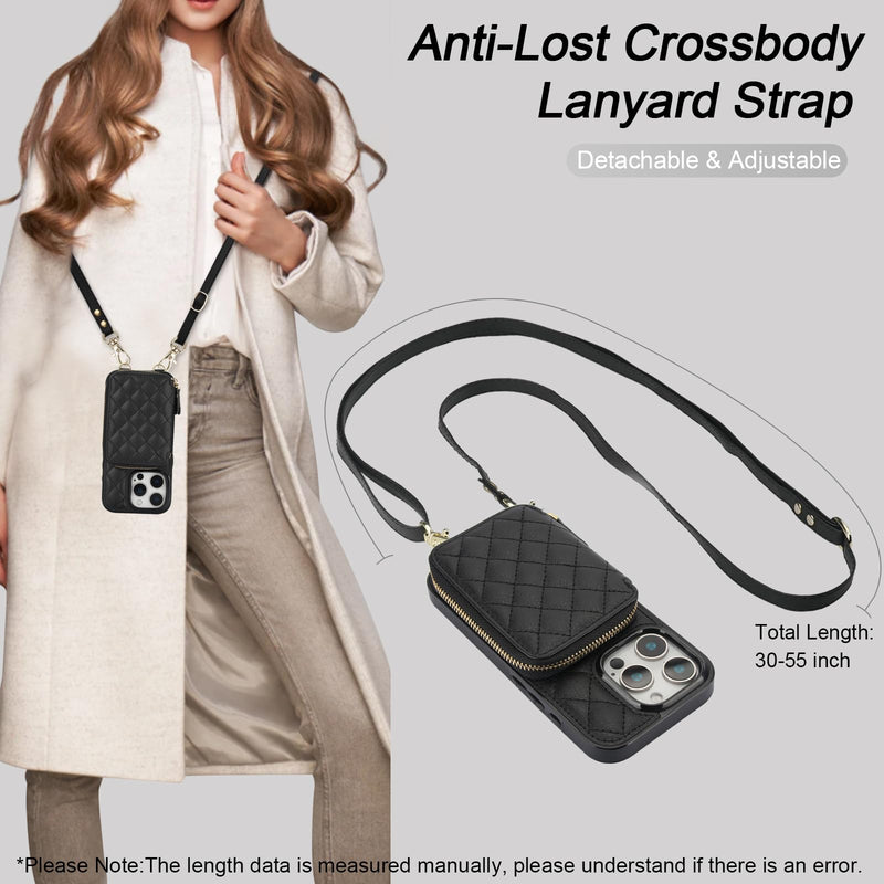 Bocasal A Stylish Crossbody Wallet Case for iPhone 16 Pro + A Mini Round Pouch Bag
