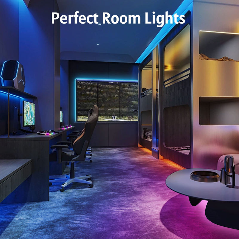 65.6ft LED Lights for Bedroom, Music Sync RGB LED Strip Lights with APP & Remote Control, Luces LED para Cuarto, Bluetooth LED Lights for Room, Home Decoration 65ft