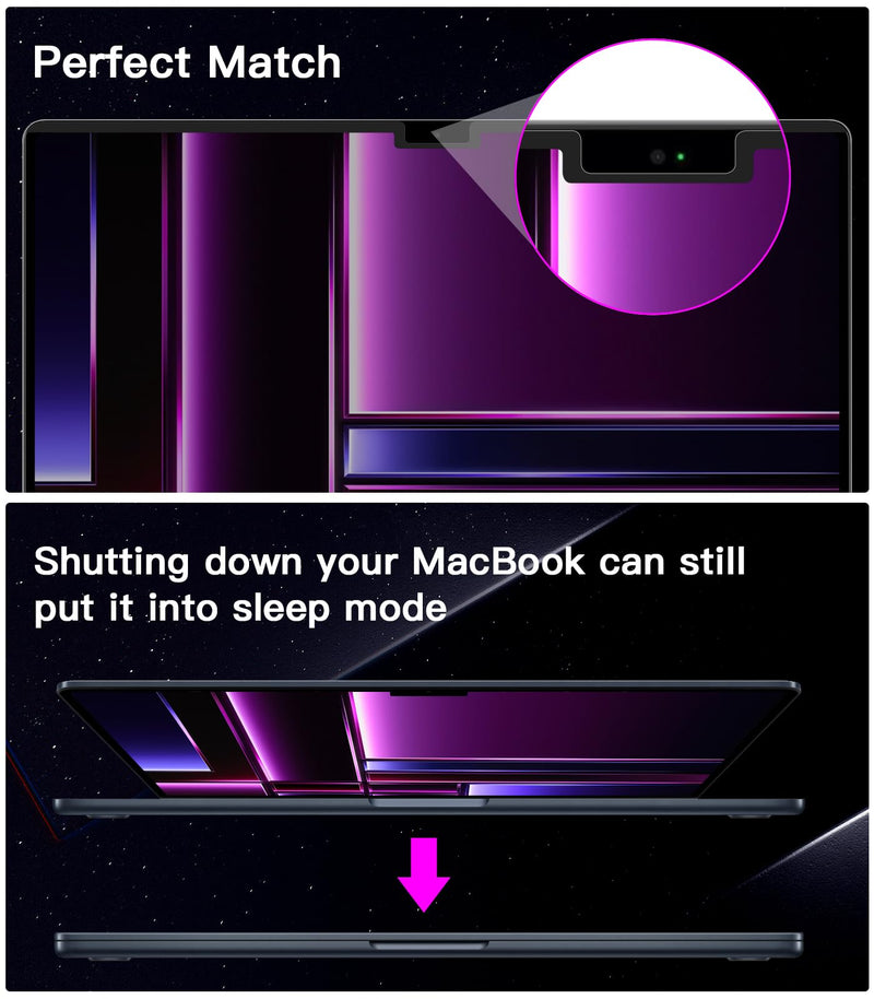 PYS Magnetic Privacy Screen Protector for MacBook Pro 16 Inch (2021-2023,M1,M2,M3,Pro,Max) + Camera Cover Slide 2 Pack and Trackpad Protector 2 Pack – [Matte Anti-Glare] [Reduces Blue Light] MacBook Pro 16 Inch (2021-2023,M1,M2)