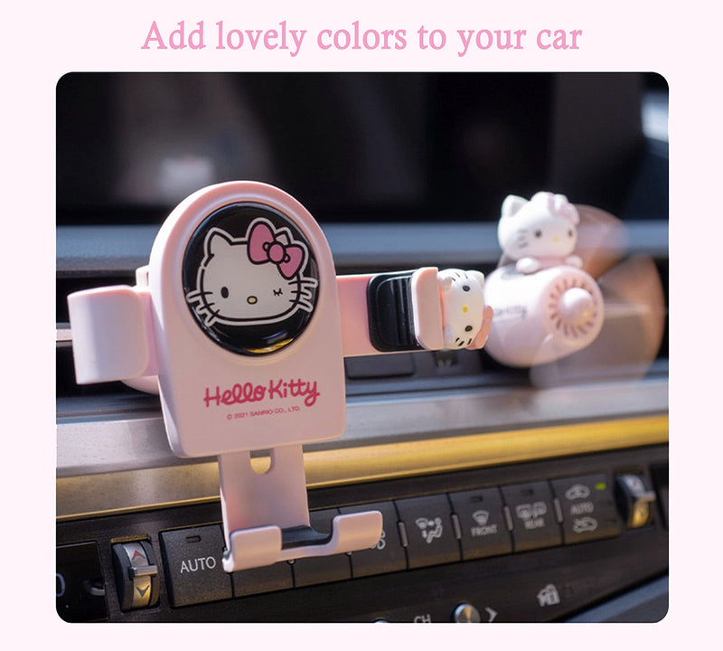 WIEEZN Cute Phone Mount for Car, Pink Cat Air Vent Clip Car Phone Holder Mount Fit for All Cell Phone, Pretty Car Accessories for Women and Girls Pink-1