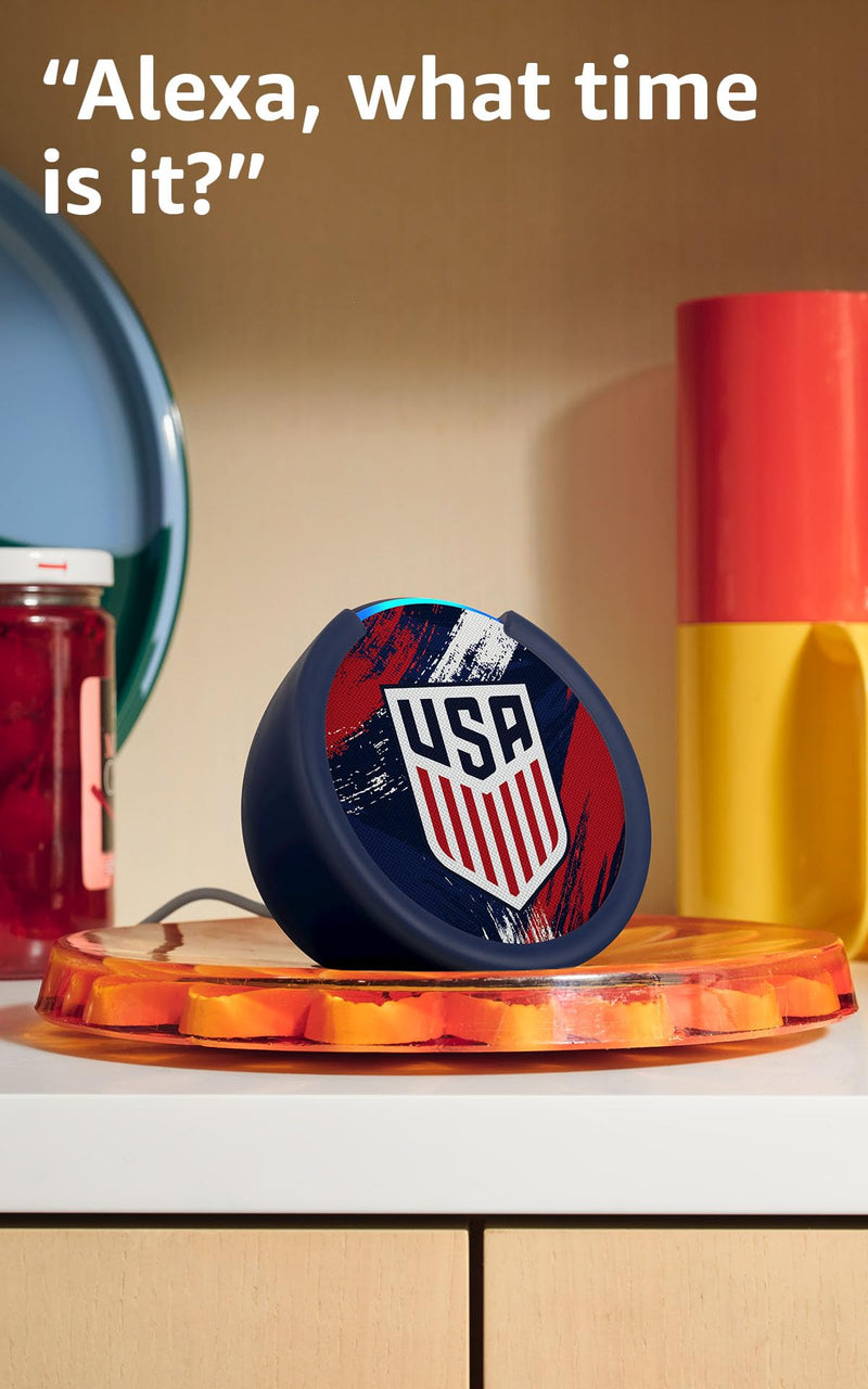 Amazon Echo Pop (newest model) | Officially Licensed U.S. Soccer Limited-Edition (Blue) U.S. (Blue)