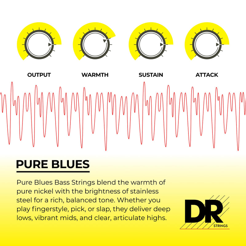 DR Strings PURE BLUES Bass Guitar Strings (PB5-130)