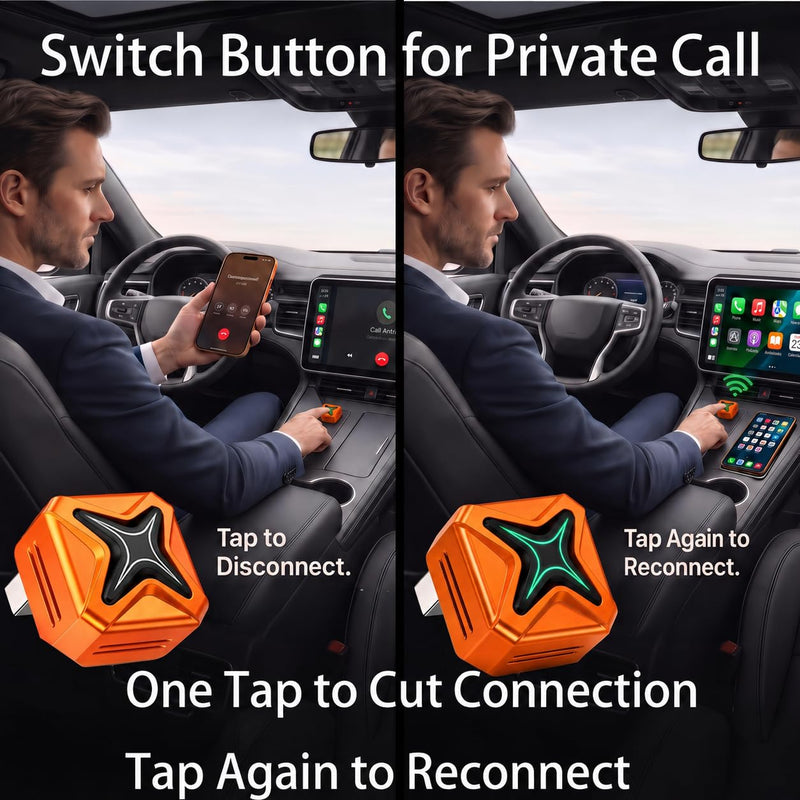 Wireless CarPlay Adapter for iPhone & Android | 2-in-1 Wireless CarPlay and Android Auto Adapter, Plug and Play, Auto Reconnect
