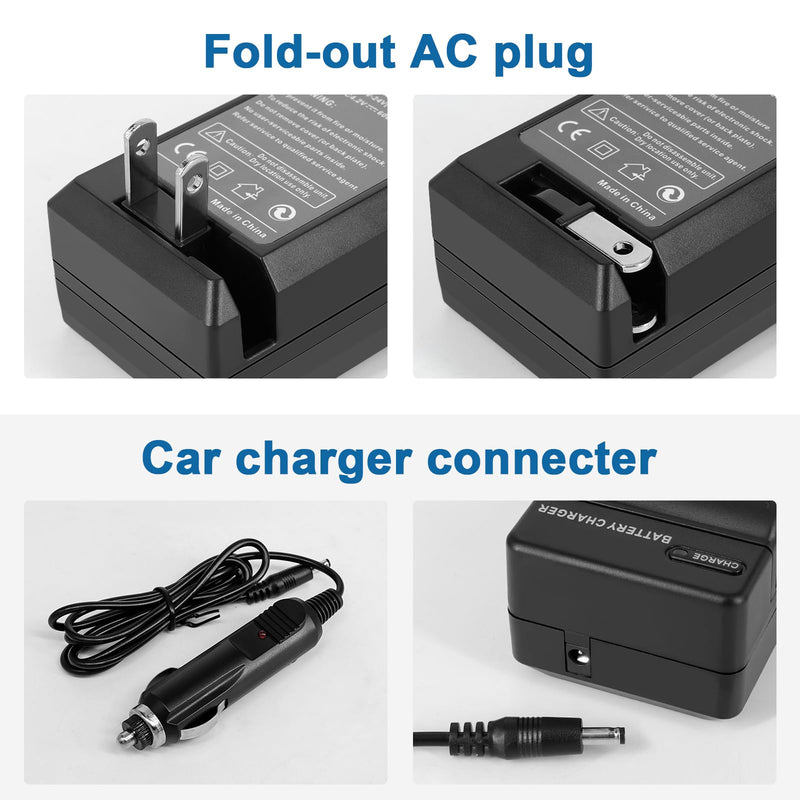 2 Pack NB-6L/NB-6LH Battery and Charger kit Compatible with Canon PowerShot SX540 HS, SX530 HS, SX520 HS, SX510 HS, SX500 HS, SX170 is,SX700 HS, SX710 HS,SX610 HS, SX600 HS, S120, D30, S90