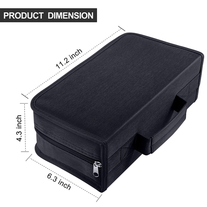 DVD Case, 128 Capacity CD/DVD Case Wallet Binder Storage Holder Booklet for Car Home Office and Travel (White Binder, Black) White binder