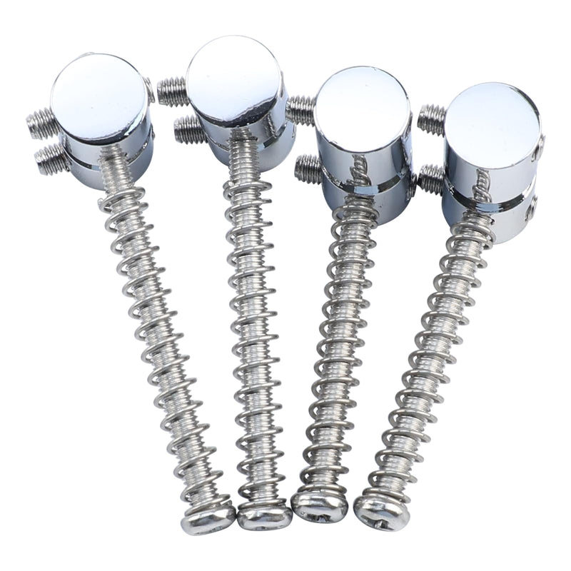 [AUSTRALIA] - 4-Pack Stainless Steel Electric Bass Guitar Bridge Saddles String Spacing 19mm Bass Saddles Compatible with 4 String Electric Bass Replacement Parts（Chrome） Chrome 
