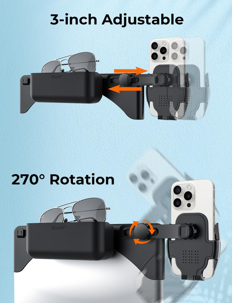 Premium Tesla Phone Mount & Holder for Model Y (2019-2024) & Model 3 (2018-2023),Snap-On Screen Clip with Scratch-Free Felt Base, Solid Alloy Arm Model Y(2019-2024)