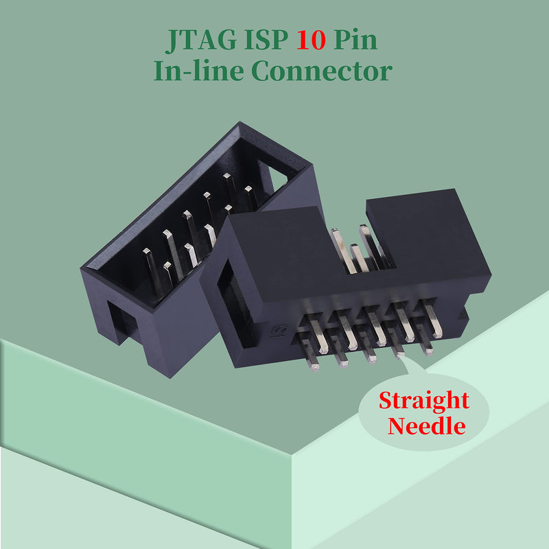 20 Pieces IDC 2 * 5 Double Row 2.54 mm Pitch JTAG ISP 10-Pin Straight Pin in-line Box Header Connector Adapter Cable Male Socket Terminal for PCB Electronic Equipment Projects. 2.54 mm Male Socket Terminal