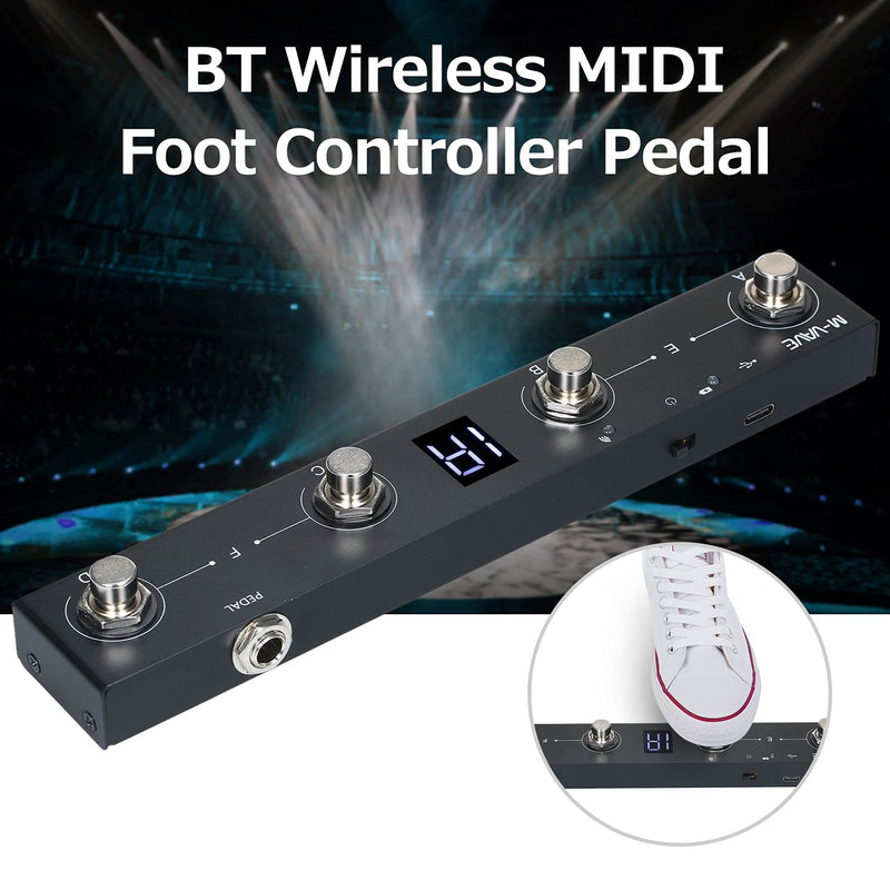 BT MIDI Foot Controller Wireless MIDI Controller Rechargeable 4 Buttons Pedal APP Control Chocolate Rechargeable Midi Controller