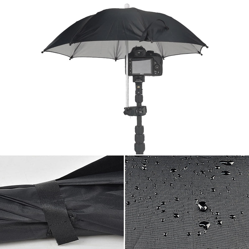 50CM SLR Camera Umbrella, Rainy Day Photography SLR Camera Umbrella Adjustable Rain and Sun Protection Outdoor (Black)