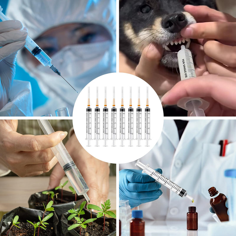 Pack of 30 Syringes 2.5 ml Plastic Syringe with Needles with Caps, Plastic Tube Syringes, Disposable Syringes Small, Dosing Syringe Liquid Syringe for Hobby and DIY, Individually Sealed Packaging