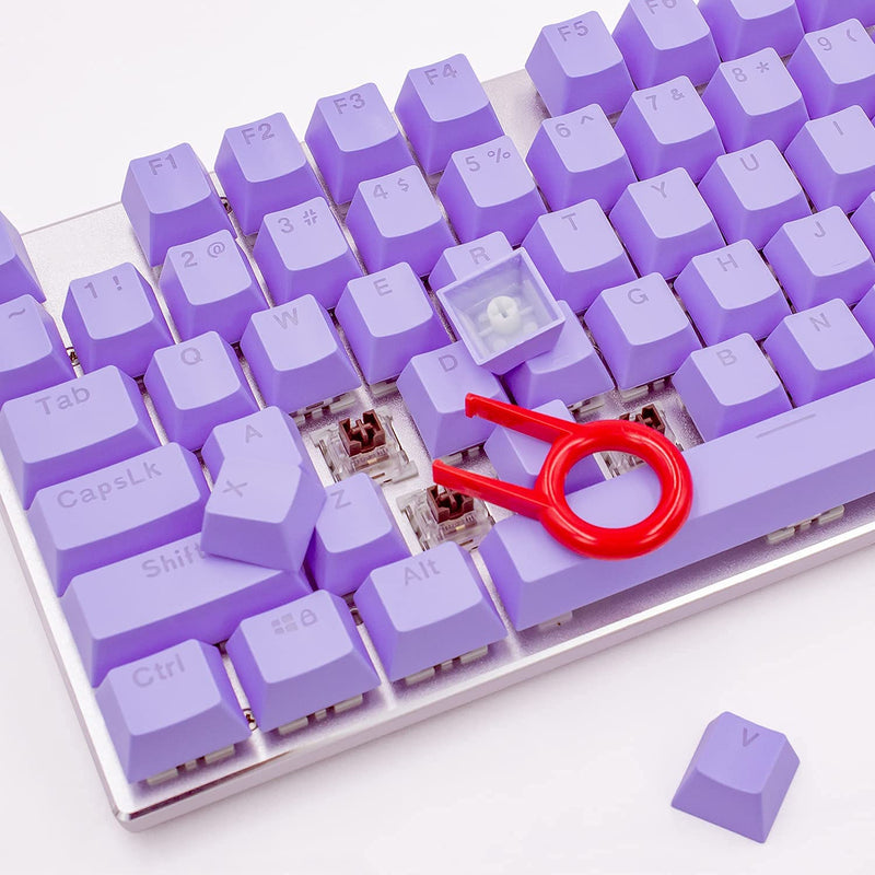 Granvela Keycaps, ABS Keycap Sets for Mechanical Keyboards | 104 Keys | OEM Profile | ANSI US-Layout | Macaron | DIY - Light Purple