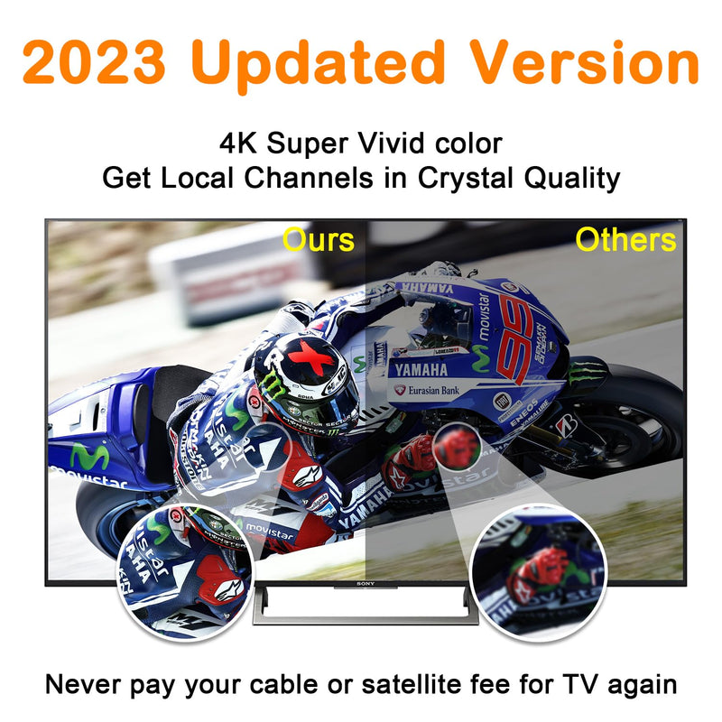 HIDB TV Antenna for Smart Indoor, Long Range Rabbit Ears Without Cable, Digital Free-to-air HDTV Channels，Stickiness Base Easy Placement Both Suitable Home Car