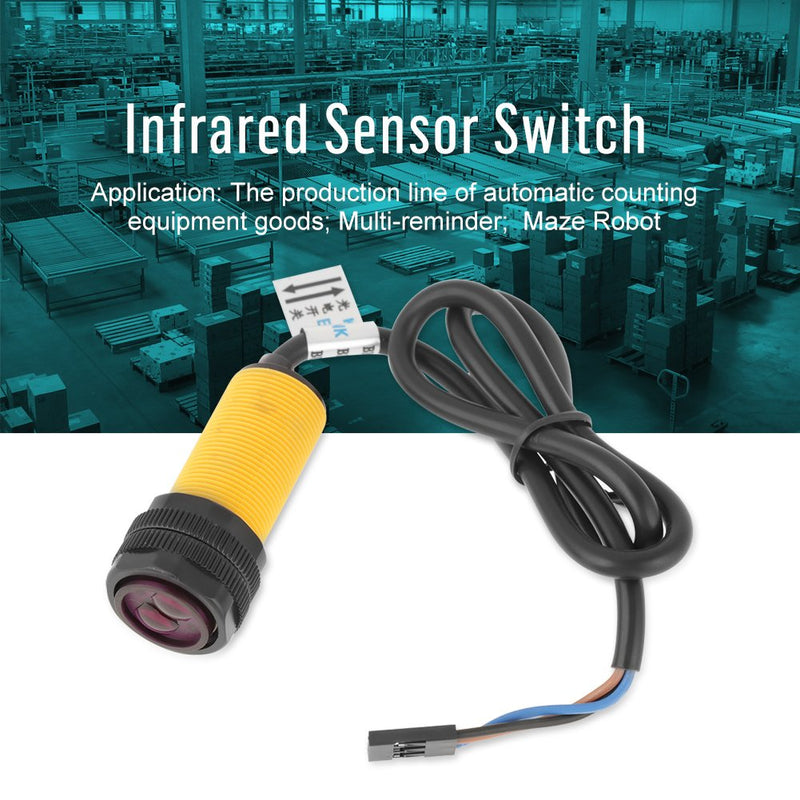 Oumefar Infrared Sensor Switch E18-D80NK Adjustable Sensor Switch for Detection of Infrared Obstacles 5V Detection 3-80 cm Photoelectric Infrared Sensor Switch