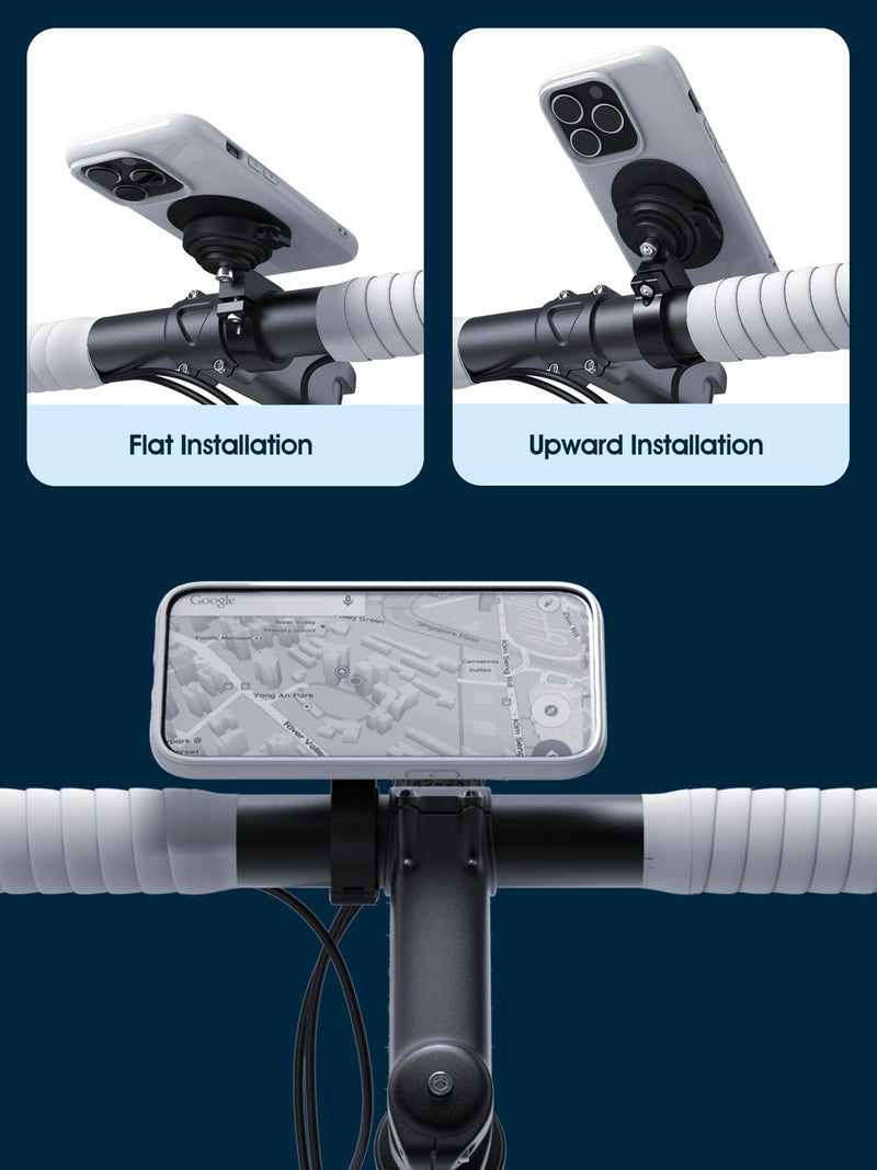 sincetop Bike/Motorcycle Phone Mount - Series Q [ Quad ] - Bicycle Handlebar Aluminum Cell Phone Holder - Quick Lock & Release - Compatible with Moto/Mountain/Road/Electric Bikes, and Scooters SE - Standard [SE] Handlebar Mount - Series Q