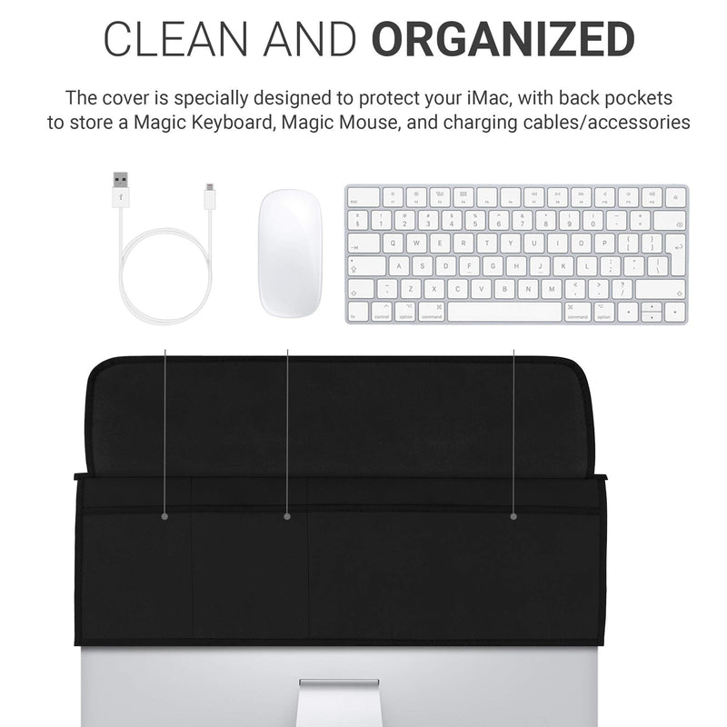 kwmobile Cover Compatible with Apple iMac 27" / iMac Pro 27" - 4-in-1 Case for Monitor and Accessories - Black