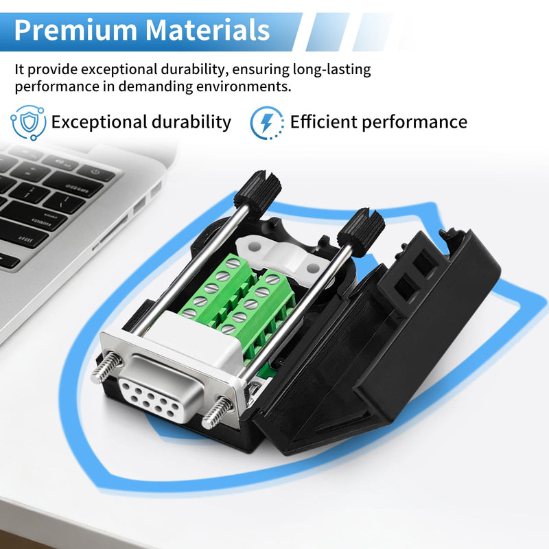 12PCS 9 Pin RS232 Breakout Board Kit 9 Pin Female Breakout Connector RS 232 | RS232 BreakOut Board With Case Solderless RS232 D-SUB Connector D-SUB to 9-pin Port Adapter with Nuts Screws Bolts Tail Pipe