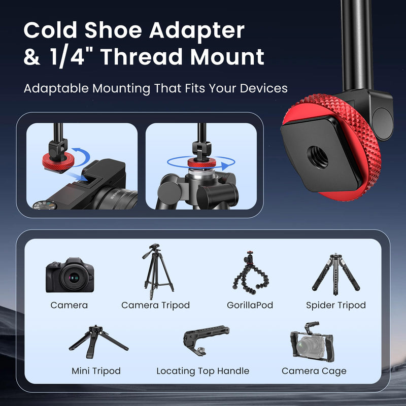 [AUSTRALIA] - Itramax Magnetic Cold Shoe Camera Phone Mount for Magsafe,1/4" Threaded Hole iPhone Tripod Holder for iPhone 17 Pro Max 16 15 Plus 14 13 12,Samsung,Canon Nikon Sony DSLR,360° Rotation Photography Black 