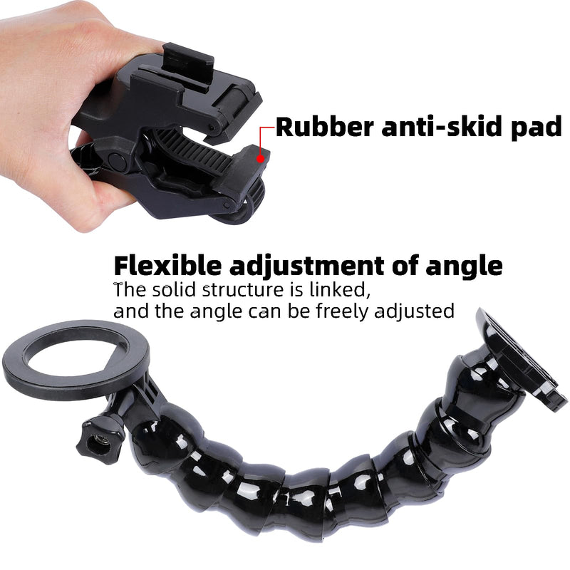 Magnetic Gooseneck Phone Holder Clamp Mount for Magsafe, Guitar Bass Head Phone Holder Live Broadcast Bracket Clip, Compatible with iPhone 16 15 14 Pro Max Plus 13 12 Seires