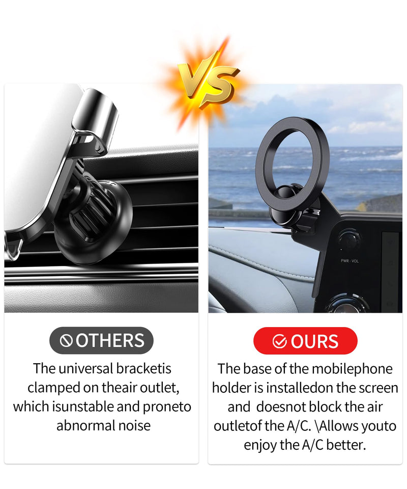 Car Phone Holder for Lexus LX600/LX700h 2022-2026 12.3"Screen Magsafe Mount | Magnetic Accessories Cell Phone Mount Clip Compatible with iPhone, 3D fit Stable Dashboard Navigation Bracket Cradle Stand for 2022-2025 LX600 (12.3 inch screen only)