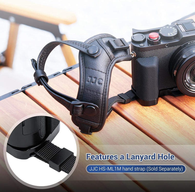 [AUSTRALIA] - D-LUX8 Handgrip, L-Shape Bracket Handle for Leica D-LUX8 D-LUX 8 Camera, with Built-in Arca Quick Release Plate & Battery Compartment Opening, DLUX8 Hand Grip Holder Anti-Slip Microfiber Pads Design 