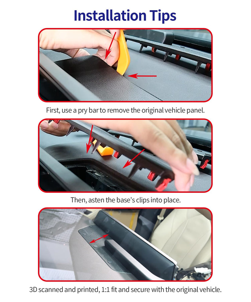 Auto Clamp Car Phone Holder for Toyota Highlander 2020-2026, 8/12.3" Screen | Universal Mechanical Clip Cell Phone Mount Accessories Fit iPhone Android,Automobile Cradle GPS Dashboard Navigation Bracket Dashboard-mounted 8/12.3-inch for 20-26 Highlander