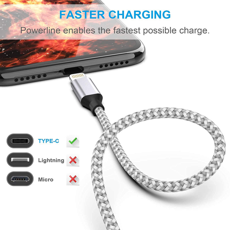 MUXA iPhone Charger [Apple MFi Certified] 6Pack 3/3/6/6/6/10 FT Nylon Braided Fast Charging Lightning Cable Compatible iPhone 13 12 11 Pro Max XS X