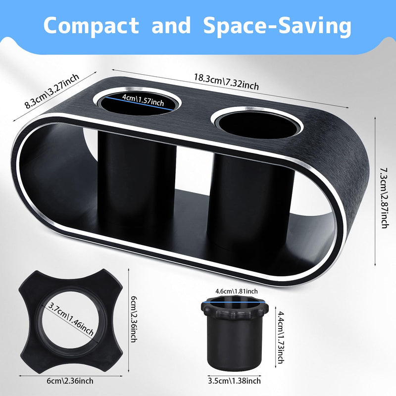 BILIONE Aluminum Alloy Desktop Microphones Storage Holder, Fashionable Tabletop Mics Organizer for Karaoke Wireless Microphones(Black) Black