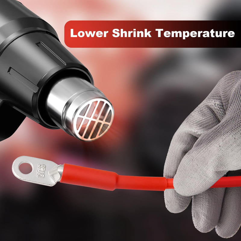 Amentalove 400 Piece 3:1 Heat Shrink Tube Set, Double-Walled Heat Shrink Tube, Waterproof, 6 Sizes Heat Shrink Tube, Heat Shrink Tube with Adhesive for Home, Automotive, Industrial (Black & Red)