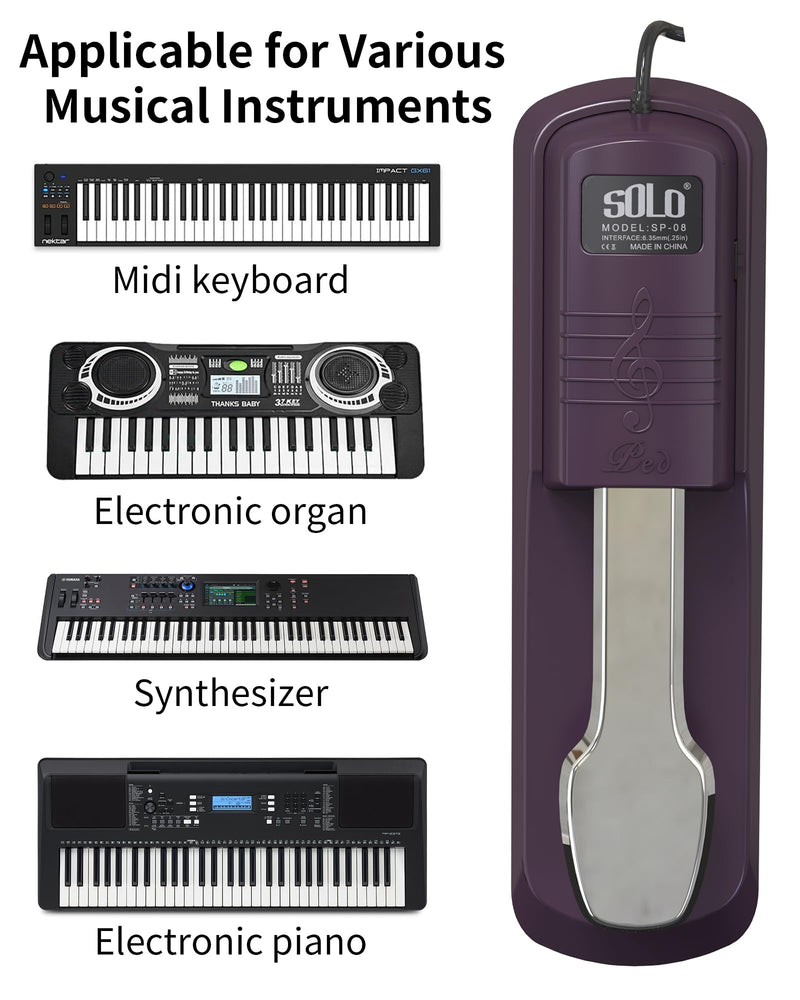 Sustain pedal for keyboard Piano Pedal Matte Purple