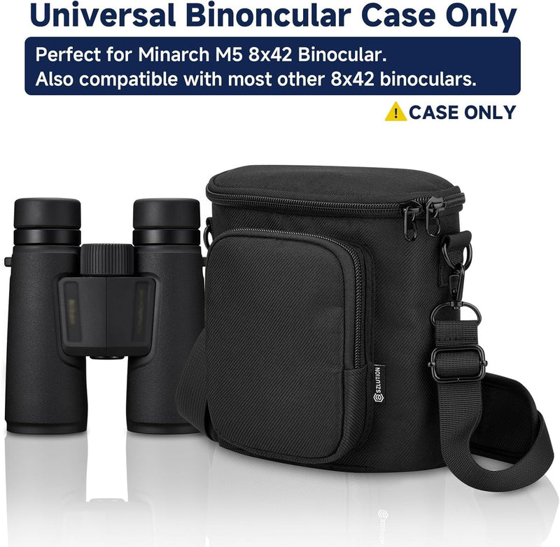 [AUSTRALIA] - Travel Protective Case for NIKON Monarch M5 M7 8x42 Binocular, Durable Fabric Storage Bag with Shoulder Strap Compatible with Nikon PROSTAFF P3 8x42 10x42 Binocular, Black (Case Only) 