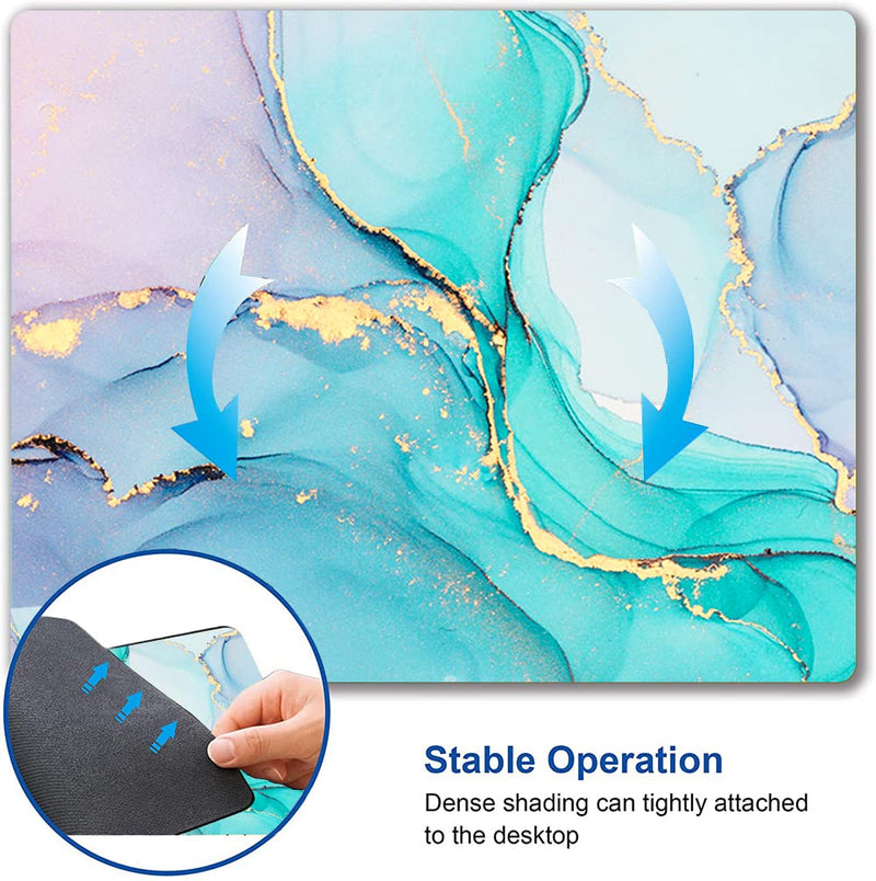 Armanza Mouse Pad, Cyan Blue Marble Mouse Pad, Washable Square Cloth Mousepad for Office Laptop, Non-Slip Rubber Base Mouse Pads for Wireless Mouse, Computer Mouse Pads for Desk 01 Marble